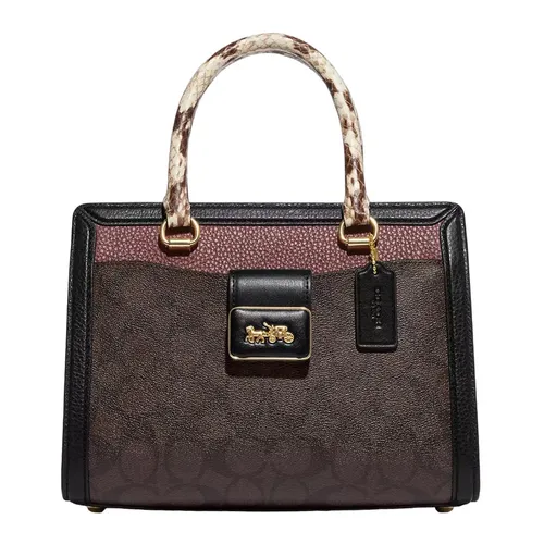 Túi Đeo Chéo Nữ Coach Grace Carryall In Signature Canvas CD701 Màu Nâu Đen