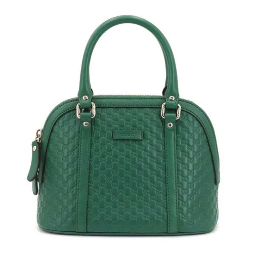 Túi Đeo Chéo Nữ Gucci GG 2way 449654 Micro Shima Leather Green Shoulder Handbag Màu Xanh Lá