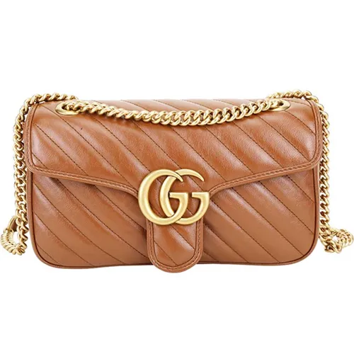 Túi xách - Túi Đeo Chéo Nữ Gucci GG Marmont Mini Matelasse Shoulder Bag Brown ‎Màu Nâu - Vua Hàng Hiệu