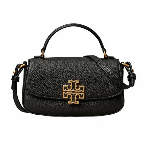 Túi Đeo Chéo Nữ Tory Burch Britten Mini Top Handle Leather Crossbody Màu Đen - Túi xách - Vua Hàng Hiệu