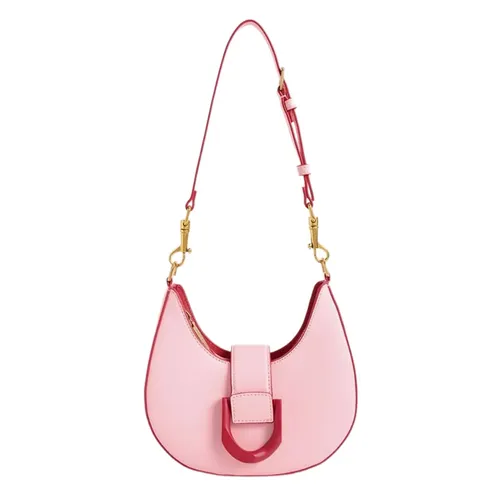 Túi Đeo Vai Nữ Charles & Keith CNK Gabine Belted Hobo Bag 40781871 Màu Hồng