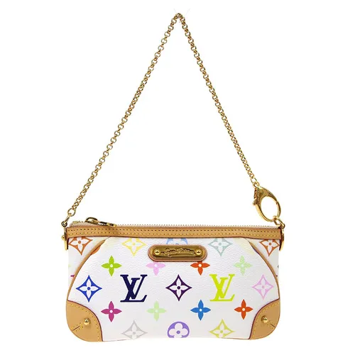 Túi Đeo Vai Nữ Louis Vuitton LV Multicolor Pochette Milla MM M60096 Màu Trắng Nâu
