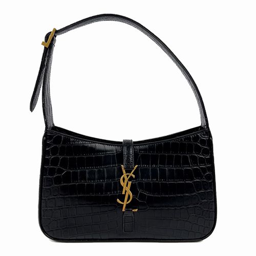Túi Đeo Vai Nữ Yves Saint Laurent YSL Le Croc Effect Leather Shoulder Bag Màu Đen