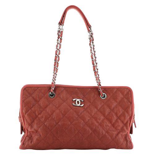 Túi Tote Nữ Chanel French Riviera Quilted Caviar Large Màu Cam