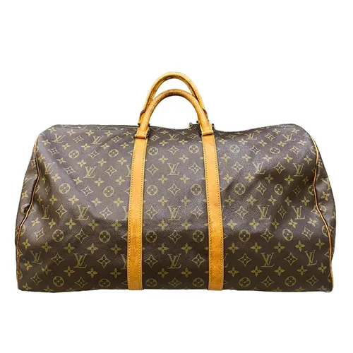 Túi Trống Du Lịch Louis Vuitton LV Keepall Bandoulière 55 Monogram Canvas Màu Nâu