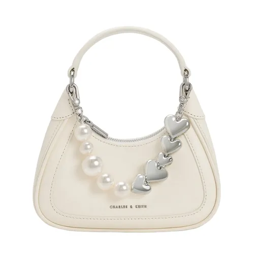 Túi Xách Nữ Charles & Keith CNK Mini Hobo Bag 80782142 Màu Trắng Kem