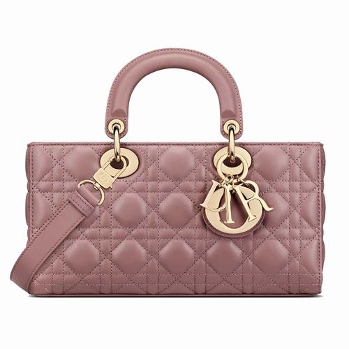 Túi Xách Nữ Dior Medium Lady D-Joy Bag Peony Pink Cannage Lambskin M0540ONGE_M81P Màu Hồng Nude