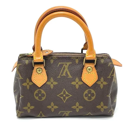 Túi Xách Nữ Louis Vuitton LV M41534 Monogram Mini Speedy Pouch Old Model Hand Bag Brown Màu Nâu Đen - Túi xách - Vua Hàng Hiệu