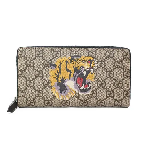 Ví Cầm Tay Nam Gucci Tiger Print Long Wallet Màu Xám Đen