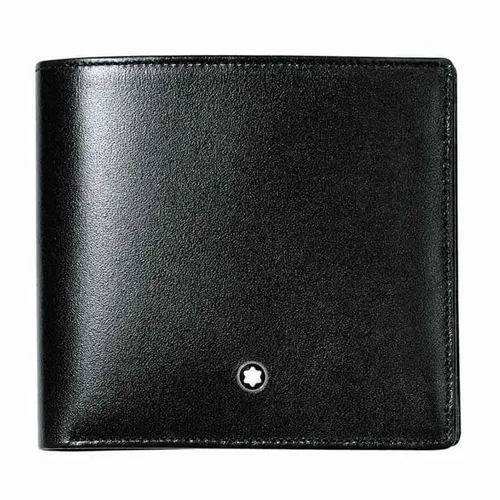 Túi xách Montblanc Nam Ví - Ví Nam Montblanc Meisterstuck 8cc Black Leather Wallet MB125395 Màu Đen - Vua Hàng Hiệu