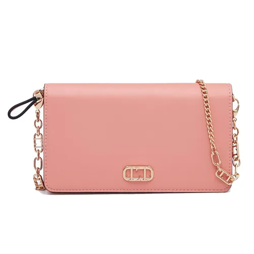 Ví Nữ Lyn Lynne Wallets On Chain LL24CWF002 Màu Hồng Cam