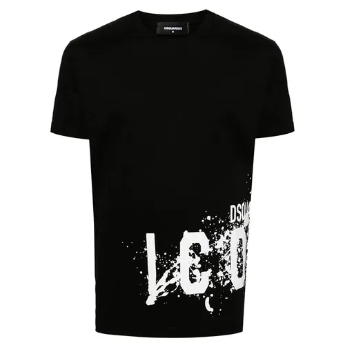 Thời trang DSquared2 Áo phông - Áo Phông Nam Dsquared Tshirt With Logo S79GC0086S23009900 Black Màu Đen Size S - Vua Hàng Hiệu