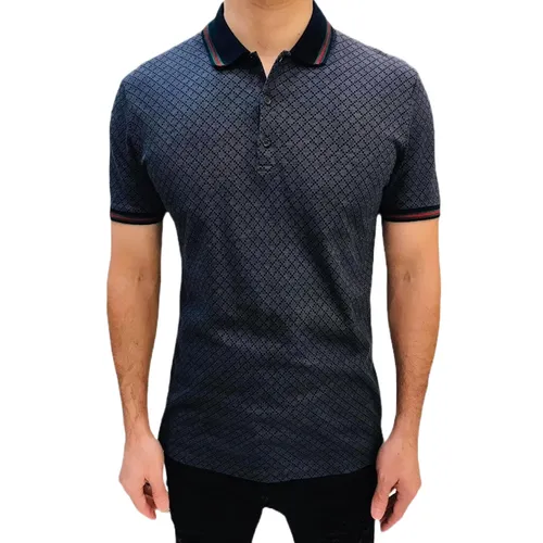 Áo Polo Nam Gucci Monogram Polo Shirt Màu Xám Đậm Size M