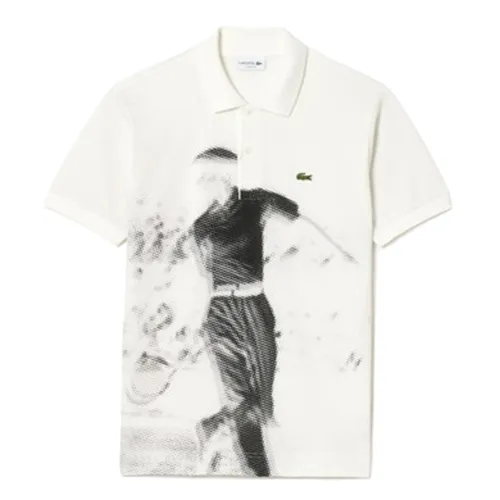 Áo Polo Nam Lacoste Men's Original PH3449 51 70V René Print Màu Trắng Họa Tiết Size M