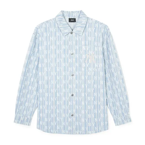 Thời trang - Áo Sơ Mi MLB Denim New York Yankees 3ADRM0341-50BLL Màu Xanh - Vua Hàng Hiệu