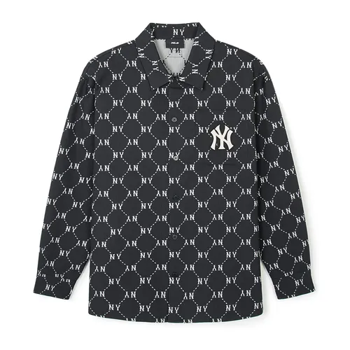 Áo Sơ Mi MLB Diamond Monogram Jacquard New York Yankees 3AWSM0541-50BKS Màu Đen Size XL