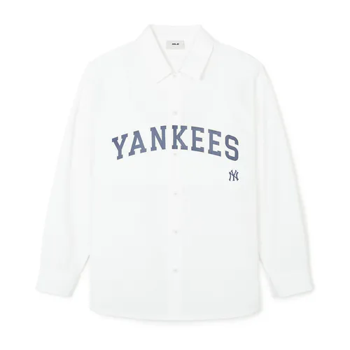 Thời trang - Áo Sơ Mi MLB Varsity New York Yankees 3AWSV0141-50WHS Màu Trắng - Vua Hàng Hiệu