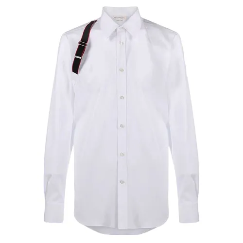 Thời trang Alexander Mcqueen Áo sơ mi Anh - Áo Sơ Mi Nam Alexander Mcqueen Single Brace Detail Shirt 615271 Màu Trắng Size M - Vua Hàng Hiệu