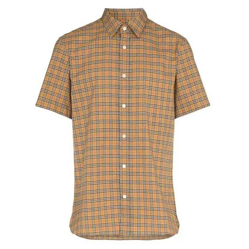 Áo Sơ Mi Nam Burberry Check Print Buttoned Down Cotton Shirt Kẻ Caro Màu Vàng Size XS - Thời trang - Vua Hàng Hiệu