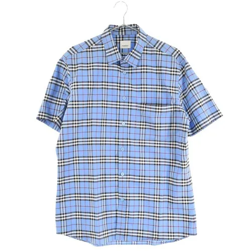 Áo Sơ Mi Nam Burberry Classic Shirt In Blue Kẻ Caro Màu Xanh Dương Size S