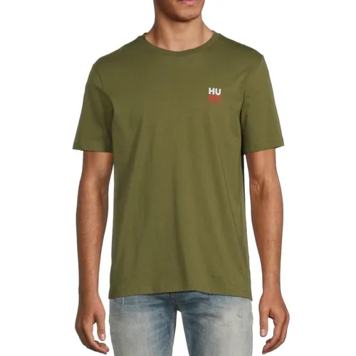 Thời trang Xanh rêu Áo thun 100% Cotton - Áo Thun Nam Hugo Boss 50485474 Crewneck Graphic Tee Tshirt Màu Xanh Rêu Size L - Vua Hàng Hiệu