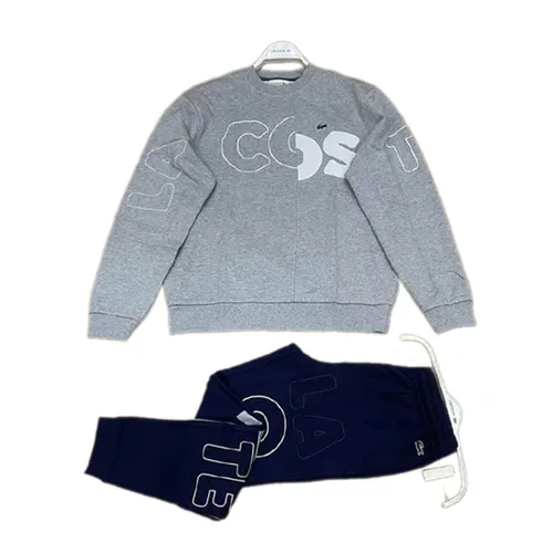 Thời trang Lacoste Bộ quần áo nỉ - Bộ Quần Áo Nỉ Nam Lacoste Cinza para Homme Màu Xanh Xám - Vua Hàng Hiệu