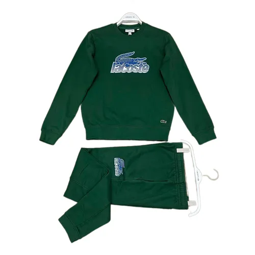 Thời trang Lacoste Bộ quần áo nỉ - Bộ Quần Áo Nỉ Nam Lacoste In Dark Green With Front Graphics Màu Xanh Green - Vua Hàng Hiệu