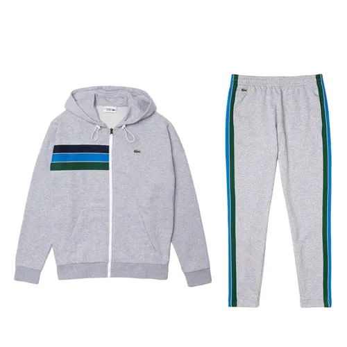 Thời trang Lacoste Bộ quần áo nỉ - Bộ Quần Áo Nỉ Nam Lacoste Men’s Sport In Color-Block Fleece Gray Màu Xám - Vua Hàng Hiệu