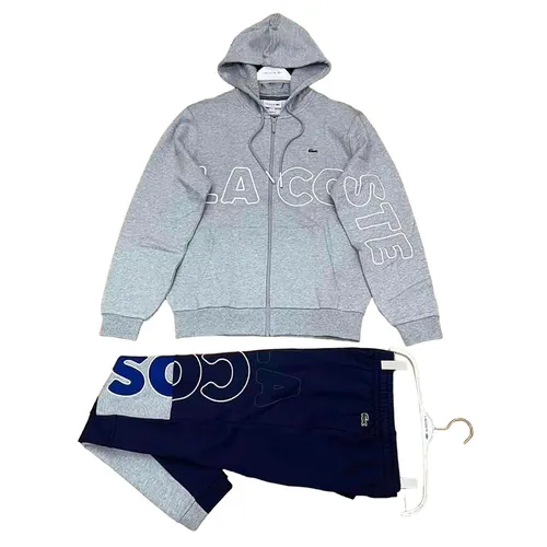 Thời trang Lacoste Bộ quần áo nỉ - Bộ Quần Áo Nỉ Nam Lacoste Men’s Sport Màu Xám/Navy - Vua Hàng Hiệu