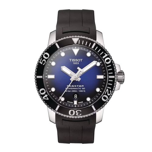 Đồng Hồ Nam Tissot Seastar 1000 Automatic Blue Dial Men's Watch T1204071704100 Màu Đen Xanh
