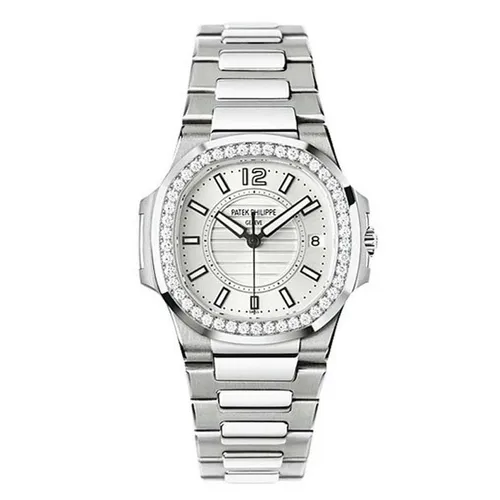 Đồng hồ - Đồng Hồ Nữ Patek Philippe Nautilus White Gold 32mm 7010G Màu Bạc - Vua Hàng Hiệu