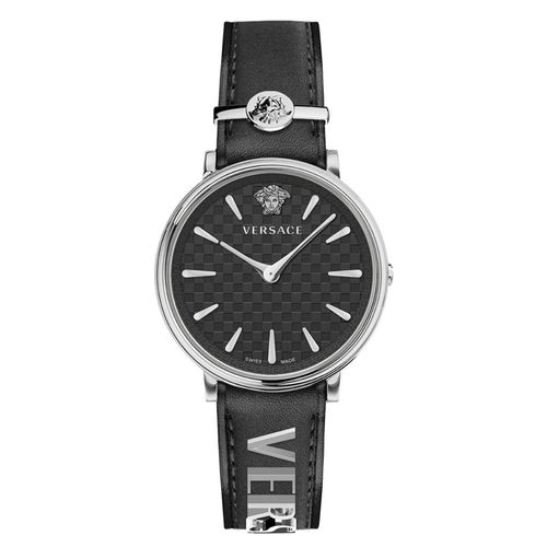 Đồng Hồ Nữ Versace V-Circle Strap Watch VE8104122 Màu Đen Bạc