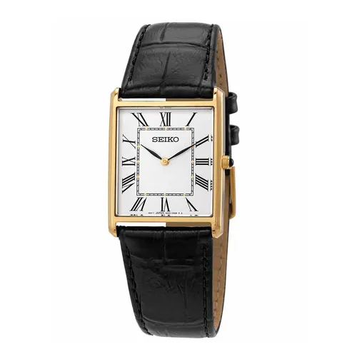 Đồng hồ - Đồng Hồ Unisex Seiko Essentials Quartz White Dial Watch SWR052 Màu Đen Vàng - Vua Hàng Hiệu