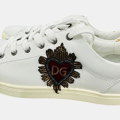 Giày Sneaker Nam Dolce & Gabbana D&G Trắng Trái Tim Gót Vàng CS1676B53398 Màu Trắng Size 8-2