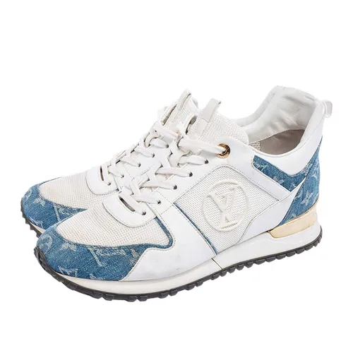 Giày Sneaker Nữ Louis Vuitton LV Run Away Trainer Denim Blue 1A4WP4 Màu Trắng Xanh Size 36.5