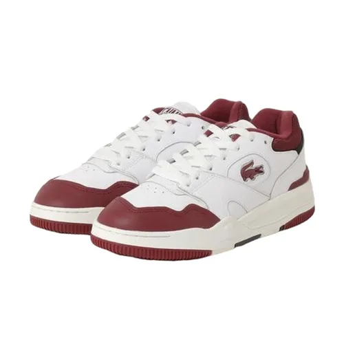 Giày Thể Thao Lacoste Men’s Lineshot Mesh Collar Leather Trainers 46SMA0075-2G1 Màu Trắng Đỏ Size 39.5