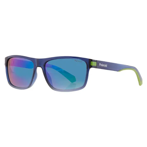 Kính mắt - Kính Mát Nam Polaroid Core Polarized Blue Multichrome Rectangular Men's Sunglasses PLD 2121/S 01DC/5Z 58 Màu Xanh Blue - Vua Hàng Hiệu