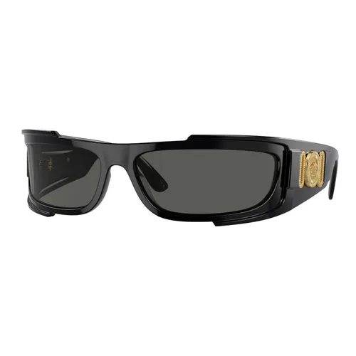 Versace Đen xám - Kính Mát Nam Versace Dark Grey Wrap Men's Sunglasses VE4446 536087 67 Màu Đen Xám - Vua Hàng Hiệu
