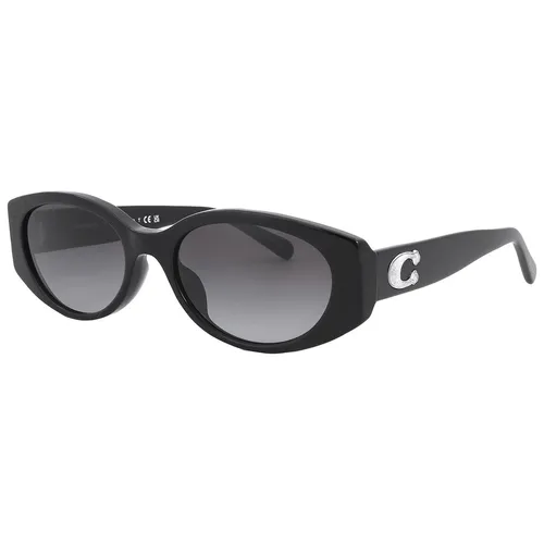 Kính Mát Nữ Coach Grey Gradient Oval Ladies Sunglasses HC8353U 50028G 54 Màu Đen Xám