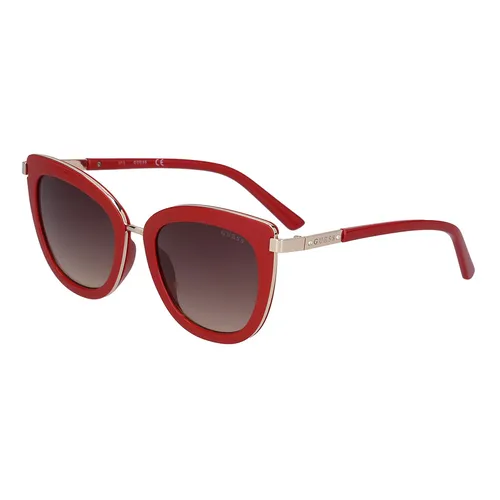 Kính Mát Nữ Guess Factory Brown Gradient Cat Eye Ladies Sunglasses GF6089 66F 52 Màu Đỏ
