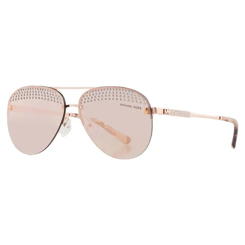 Michael Kors - Kính Mát Nữ Michael Kors MK East Side Grey Mirrored Rose Gold Pilot Ladies Sunglasses MK1135B 11084Z 59 Màu Vàng Hồng - Vua Hàng Hiệu