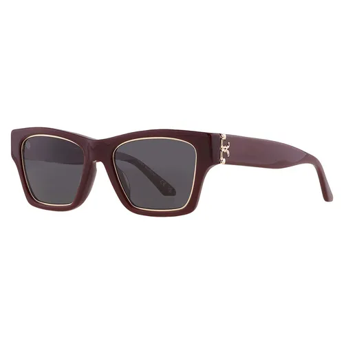 Kính Mát Nữ Tory Burch Solid Grey Rectangular Ladies Sunglasses TY7186U 191987 53 Màu Đỏ Mận