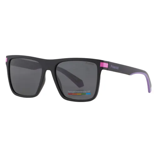 Kính mắt - Kính Mát Polaroid Core Polarized Grey Square Sunglasses PLD 2128/S 0N6T/M9 55 Màu Đen Xám - Vua Hàng Hiệu