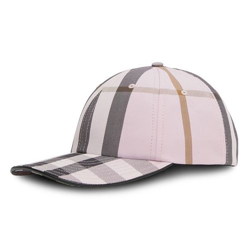 Mũ Burberry Checked Baseball Cap Pink Màu Hồng Size M