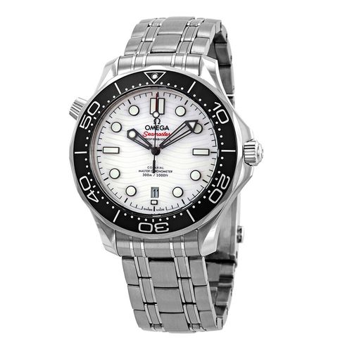 Đồng Hồ Nam Omega Seamaster White Dial Men's Watch 210.30.42.20.04.001 Màu Bạc Đen