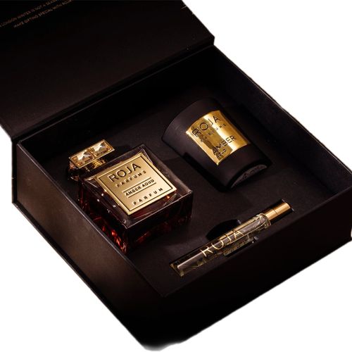 Set Nước Hoa Unisex Roja Parfums Amber Aoud Parfum (100ml + 7.5ml) + Nến Thơm 70g