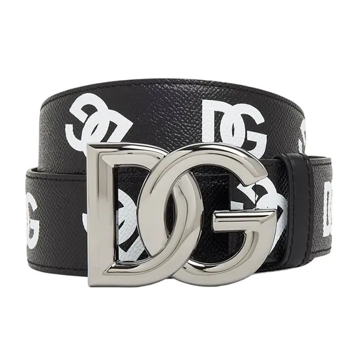 Thắt lưng Dolce & Gabbana - Thắt Lưng Nam Dolce & Gabbana D&G Leather Belt With Logo Pattern BC4646 Màu Đen Size 90 - Vua Hàng Hiệu