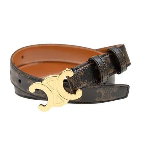 Thắt Lưng Nữ Celine Belt Triomphe Brown Monogram 2.5cm Màu Nâu Size 80 - Thắt lưng - Vua Hàng Hiệu