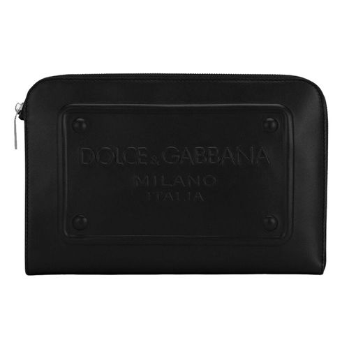 Túi Cầm Tay Nam Dolce & Gabbana D&G Clutch Chữ Nổi BM1751AG21880999 Màu Đen