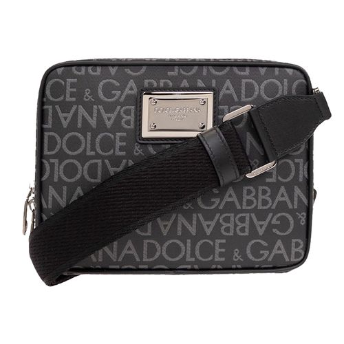 Túi Đeo Chéo Nam Dolce & Gabbana D&G Coated Jacquard Messenger Bag BM2297 AJ705-8B969 Màu Đen Xám